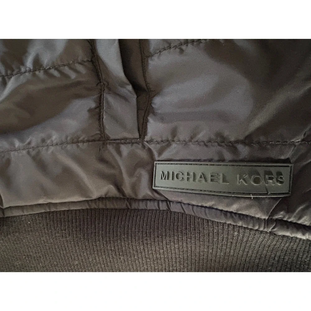 Michael Kors Mens Quilted Puffer Jacket Bomber Style Black Full Zip Size M - Picture 7 of 11